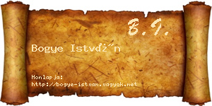 Bogye István névjegykártya